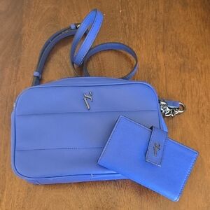 Vera Wang Simply Vera Blue Crossbody Bag and Wallet Set
